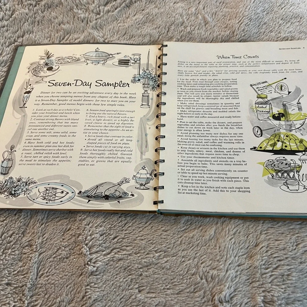 Vintage 1964 Betty Crocker's New Dinner for Two Cook Book First Edition Spiral
